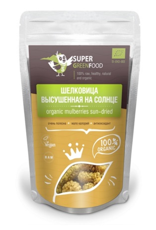 Шелковица высушенная на солнце 150г, Super Green Food розница/опт