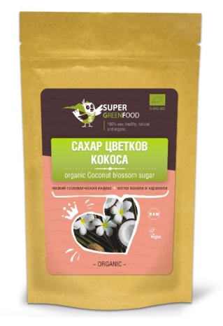 Сахар цветков кокоса 200г, Super Green Food розница/опт