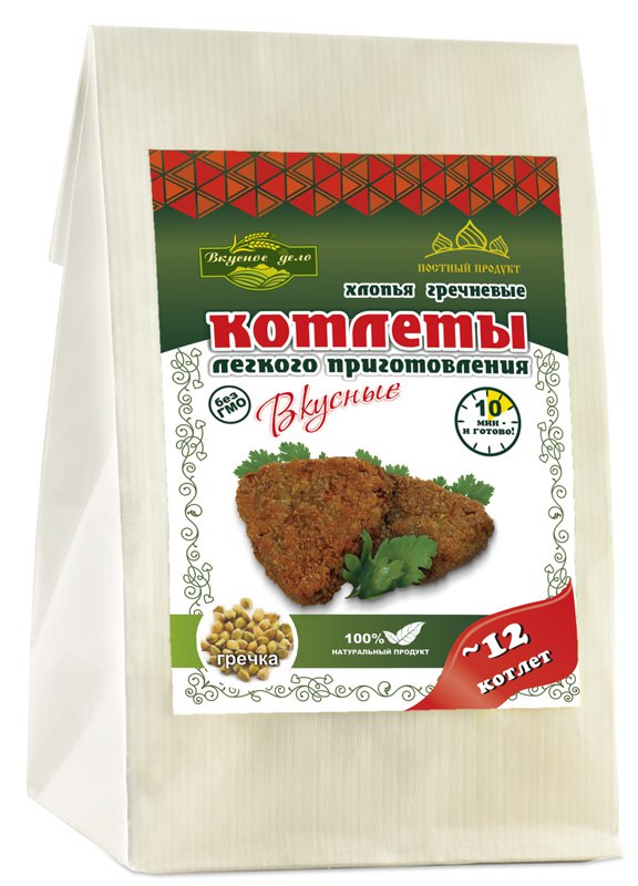 Вегетарианские (веганские) гречневые котлеты (230г) быстрого приготовления со специями