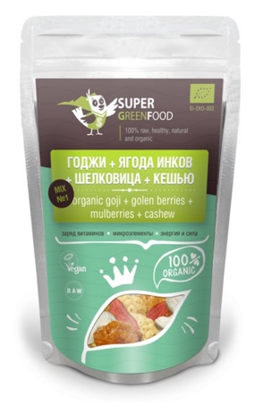 Смесь №1: годжи, ягода инков, шелковица, кешью 100г, Super Green Food розница/опт