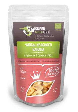 Чипсы красного банана 200г, Super Green Food розница/опт