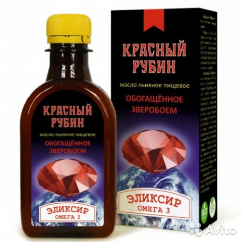 Льняное масло Красный Рубин обогащенное зверобоем 