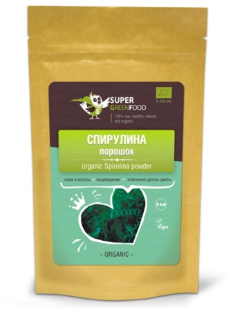 Спирулина порошок 150г, Super Green Food розница/опт