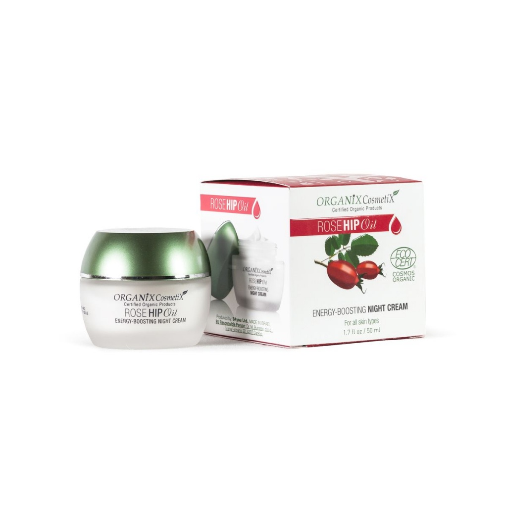 Энергосберегающий ночной крем Rosehip Oil, 50мл (пр-во Израиль, ТМ "Organix Cosmetix")