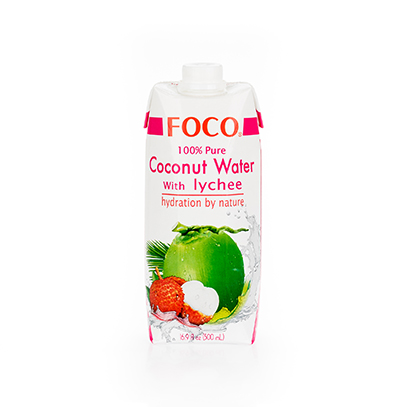 Кокосовая вода с соком личи "Foco" 0,5 л Tetra Pak 100% натуральный напиток, без сахара
