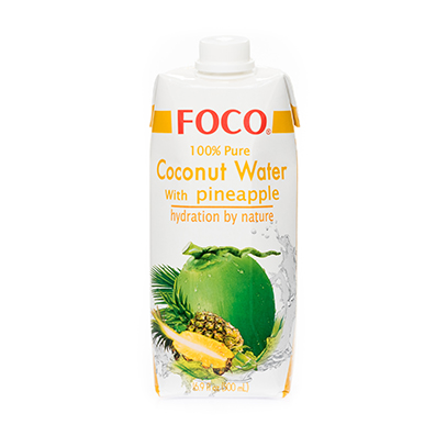 Кокосовая вода с соком ананаса "Foco" 0,5л Tetra Pak 100% натуральный напиток, без сахара