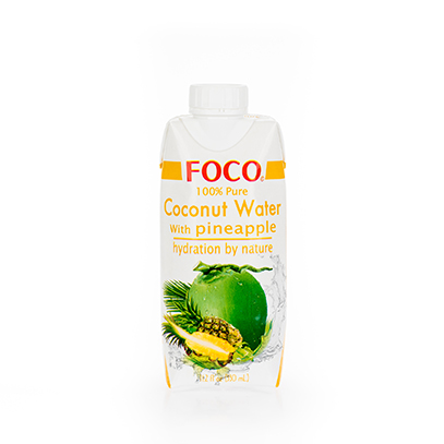 Кокосовая вода с соком ананаса "Foco" 330 мл Tetra Pak 100% натуральный напиток, без сахара